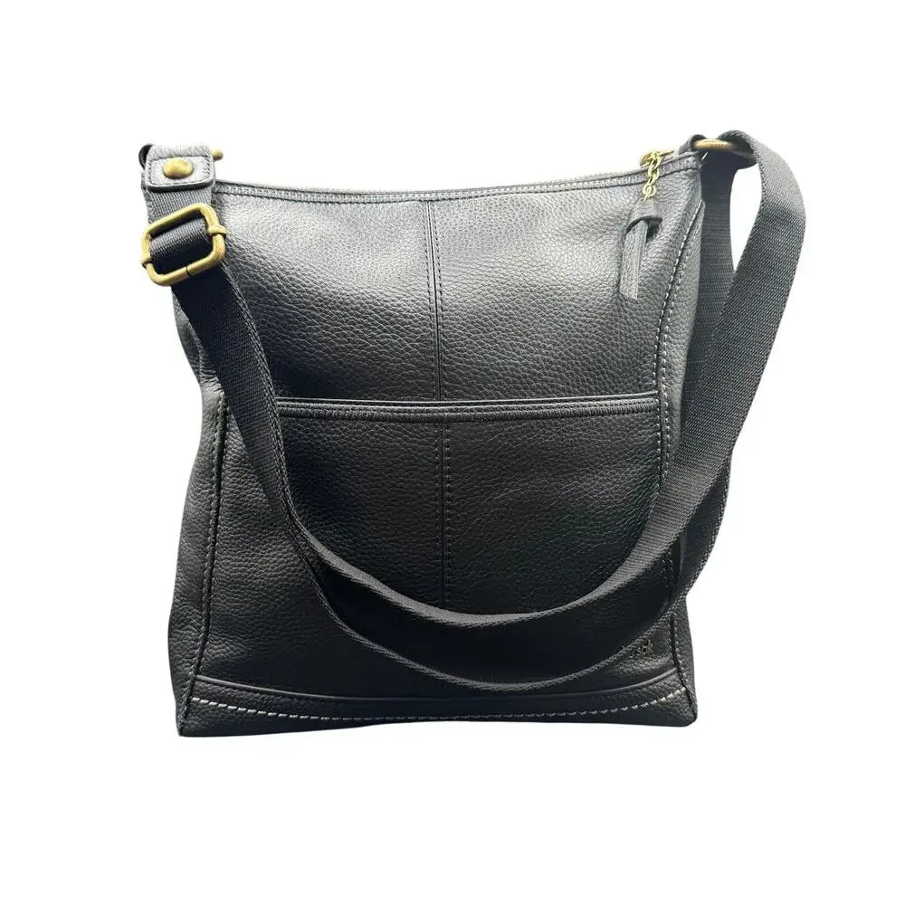 The Sak Lucia Black Pebbled Leather Crossbody Bag Near Perfect